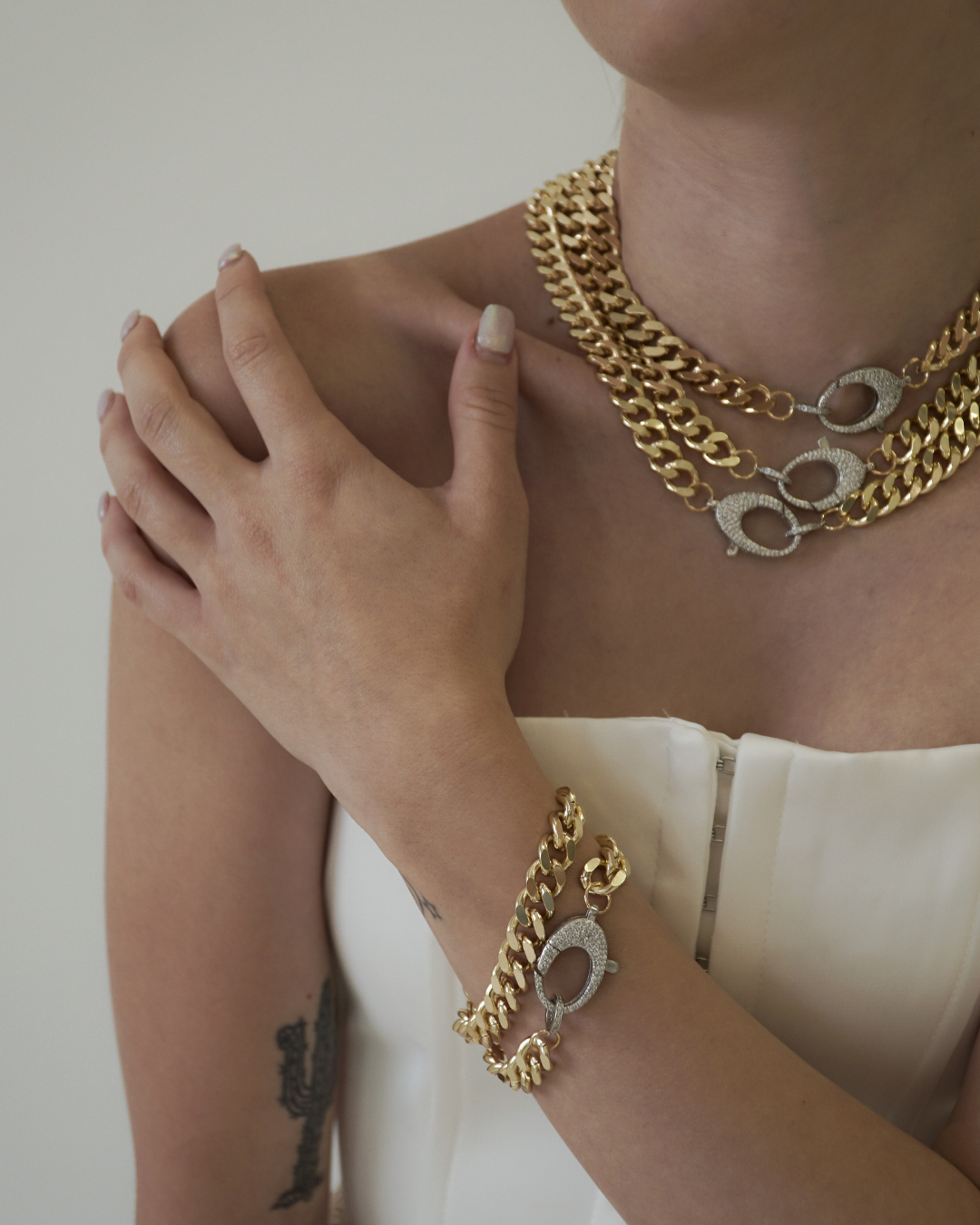 Mixed Metal Chain Necklace