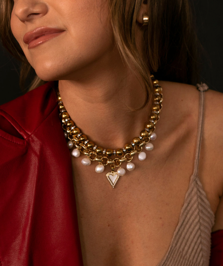 Dreamer White Heart Chain Necklace