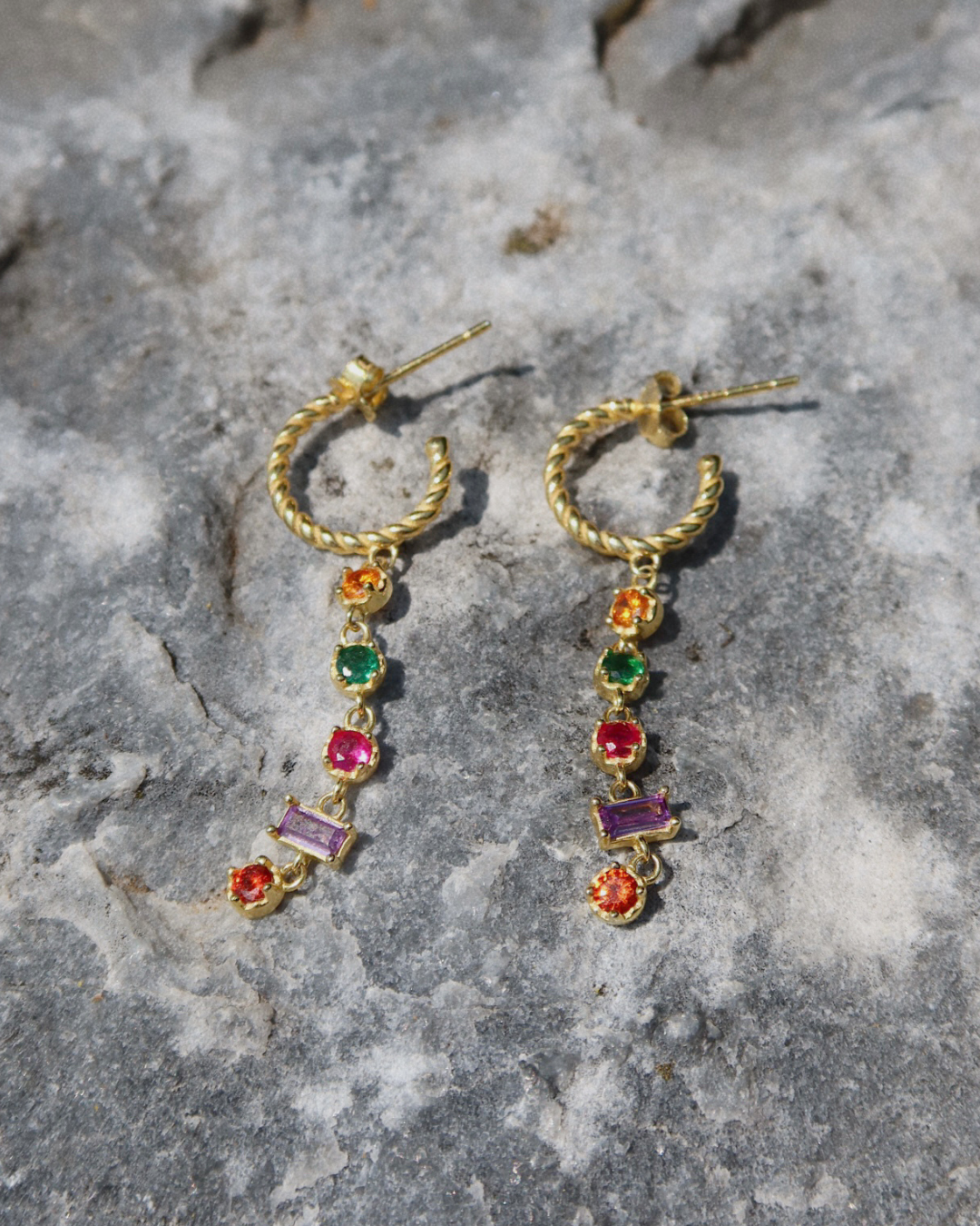 Graceful rangoli inspired concentric circle enamel earrings. – Lai