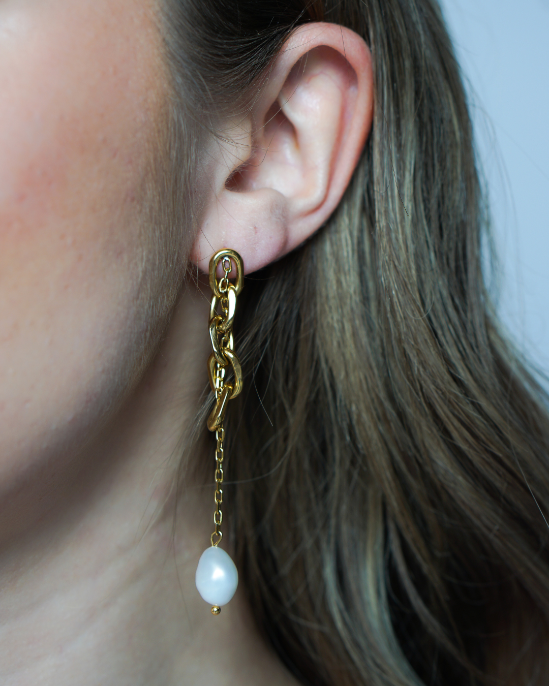 Unity Mixed Match Chain & Pearl Drop Earrings