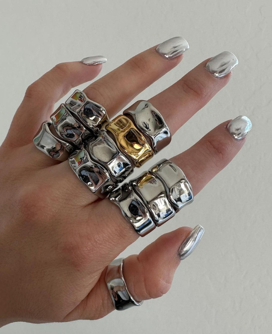 City Lights Silver + Gold Rings Set